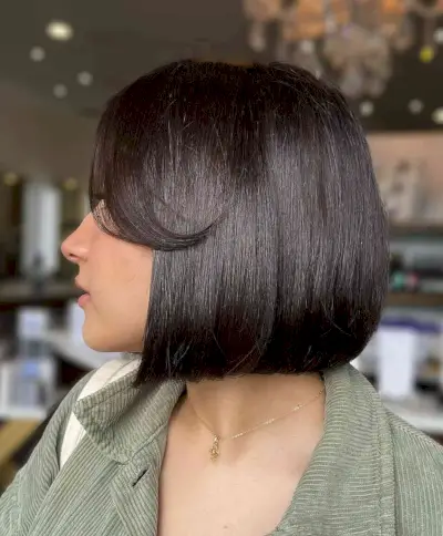 Neck-Length Dark Chocolate Evenly Cut Bob