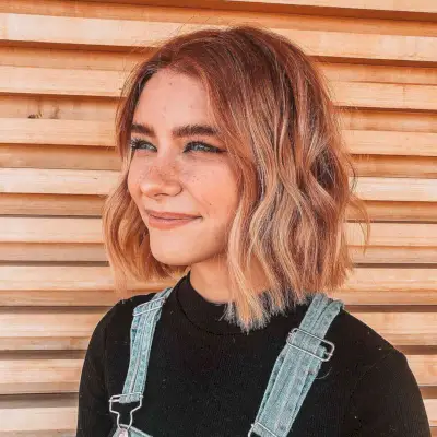 Neck-Length Haircut with Beach Waves