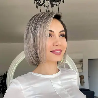 Sleek Medium Neck-Length Bob for Fine Hair