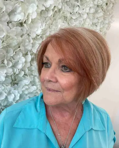Short Jaw-Length Inverted Bob for Women Over 70