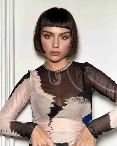 Sleek Jaw-Length Bob with Short Blunt Bangs