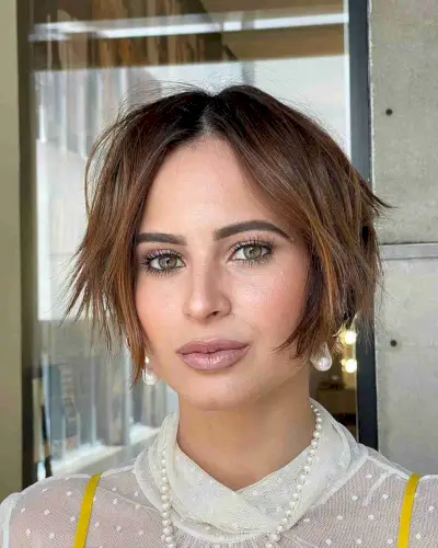 Short Choppy Bob with Layers for Thin Hair at Jaw-Length