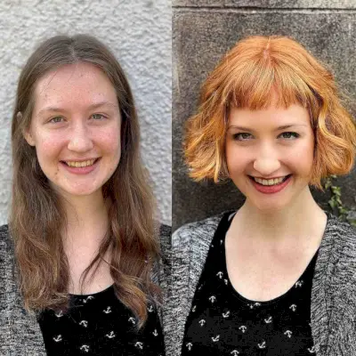 Jaw-Length Wavy Bob with Micro Bangs