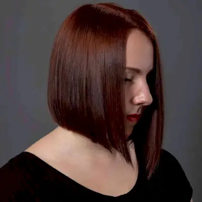 Dark Auburn on a Short A-Line Bob