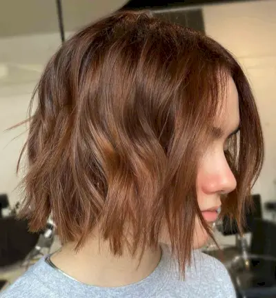 Auburn Brown on a Short Textured Bob