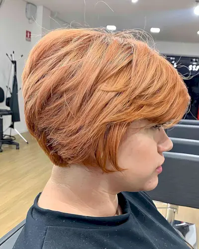 Side-Parted Pixie Bob with Graduated Layers