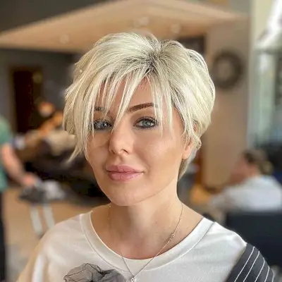 Long Blonde Textured Pixie That