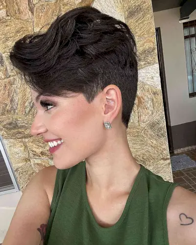 Side Part Voluminous Layered Pixie with Undercut
