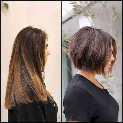 Chin-length choppy layered bob