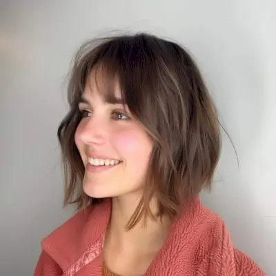 Picture of carefree short hairstyle for long faces