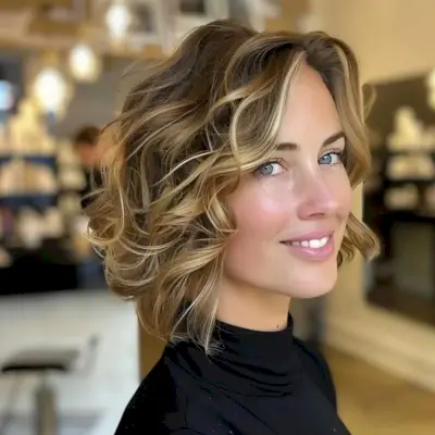 Short Asymmetrical A-Line hairstyle for long faces