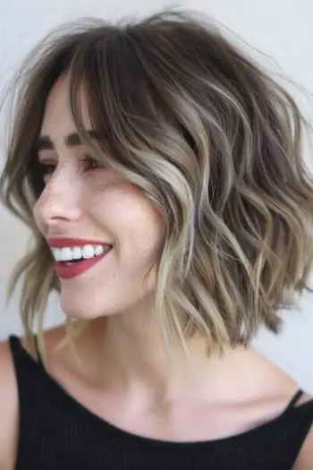 Choppy Wavy Bob kort frisure.