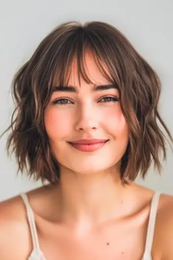 Choppy Bob med Piecey Bangs Kort frisure.