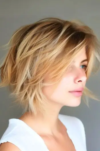 Choppy Angled Layers Kort frisure.