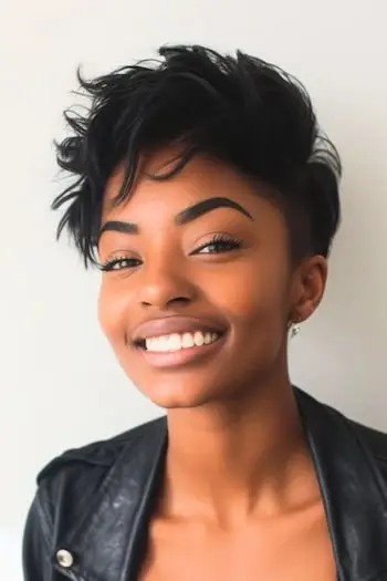 Asymmetrisk Choppy Pixie Short Frisure.