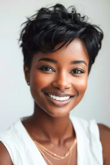 Tunsoare scurtă stratificată Pixie texturată.