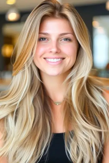 Face-Framing Layers Lige frisure.