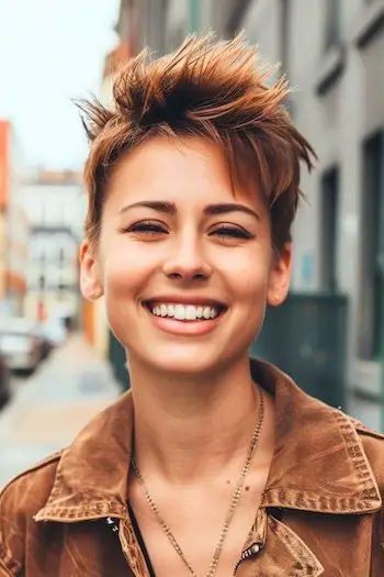 Spiky Pixie Straight Frisure.