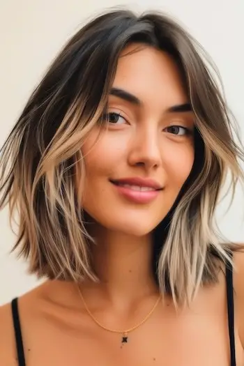 Piecey Ombre Bob Straight Frisure.