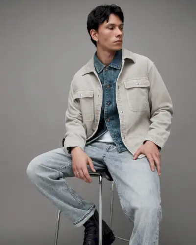 Fritidsklänning män utomhus inspirerad outfit