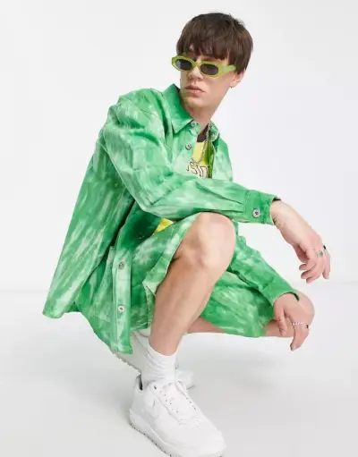 Košeľa a šortky ASOS Tie-Dye