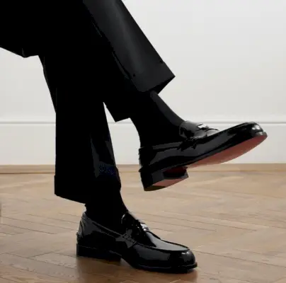 Christian Louboutin Penny Mocassins En Cuir Verni Hommes Mr Porter