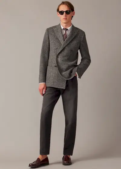 J.Crew Kenmare Blazer croisé en laine irlandaise Donegal