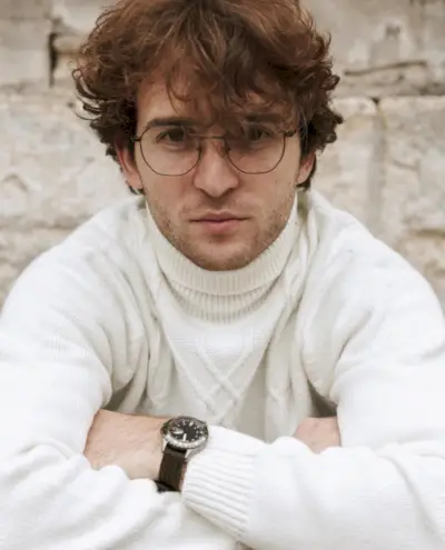 ホワイト ケーブル ニット セーター メンズ