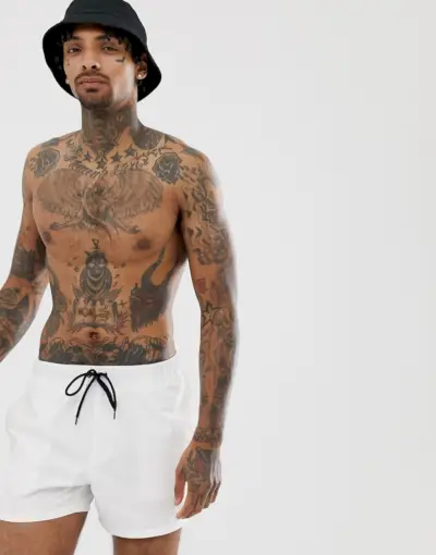 ASOS Design スイムショーツ ホワイト 