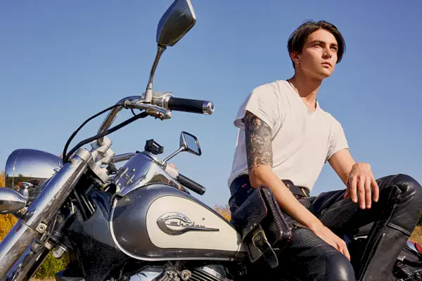 Skinnbukser Biker Outfit Herre