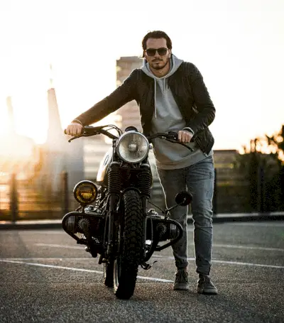 Biker Outfit Herre Denim Vest Jeans