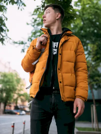 Pufferjacka Outfit Herrfärg