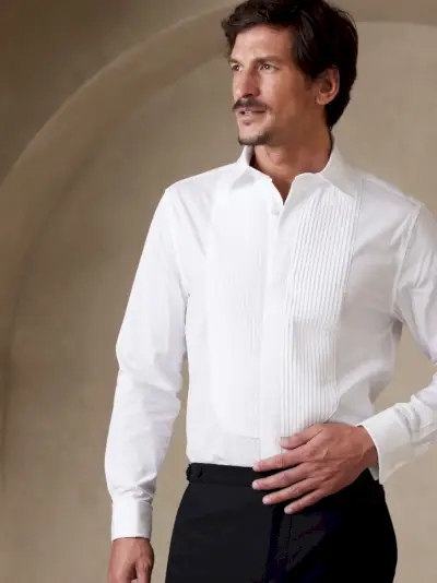 ブラック ネクタイ ドレスコード メンズ Banana Republic Nino タキシード シャツ