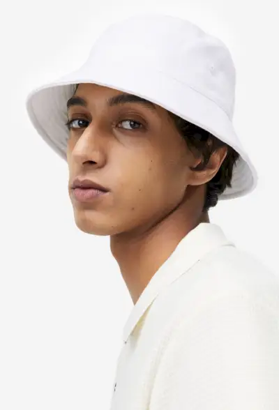 H&M Homme Chapeau Bob Blanc