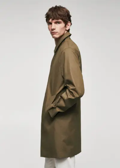 트렌치코트 스타일 카키 트렌치 남성