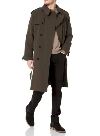 트렌치코트 스타일 London Fog Covert 그린 트렌치