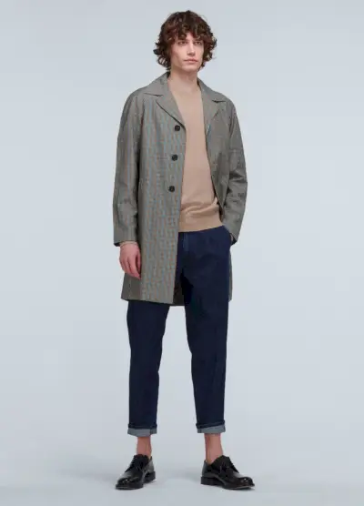 프라다 체크 트렌치코트