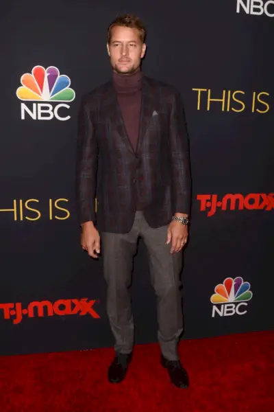 Płaszcz sportowy Justin Hartley z golfem w kratkę 2018