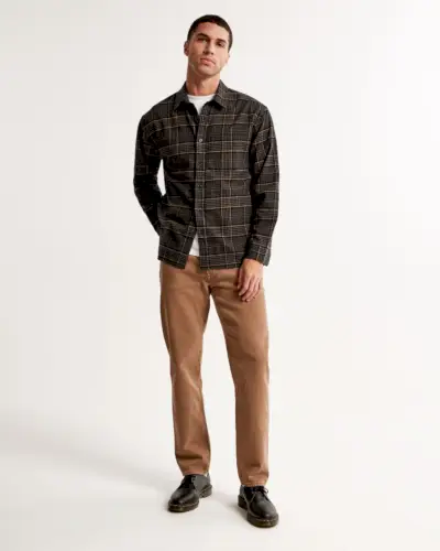 90-tals avslappnad flanellskjorta män Abercrombie & Fitch