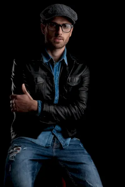 Læderjakke Outfits Mænd Denim Shirt