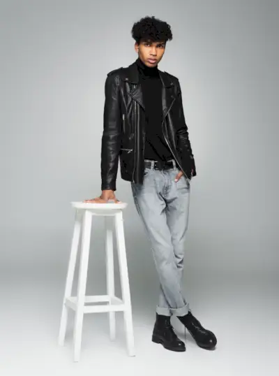 Læderjakke Outfits Mænd rullekrave