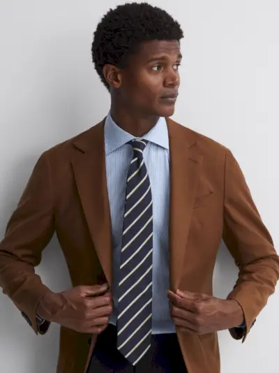 Gravata Listrada de Lã-Algodão REISS Masculina Business Casual