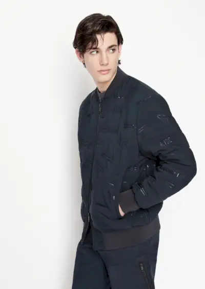 Blouson Bomber En Nylon Hommes Armani Exchange