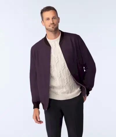 Blouson Bomber Bordeaux Flanelle Indochino
