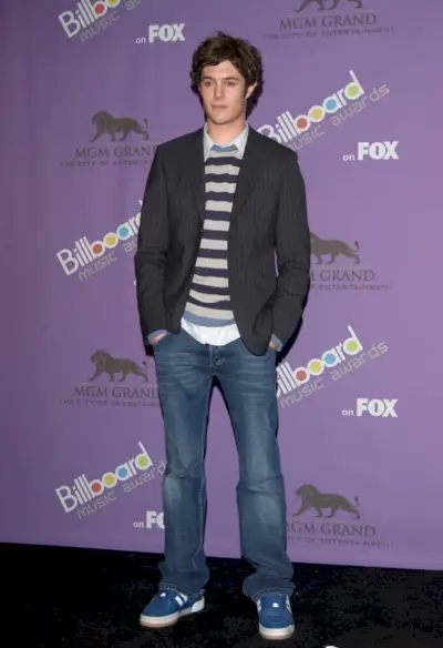 Années 2000 Mode Hommes Adam Brody Pull Rayé Costume Veste Jeans