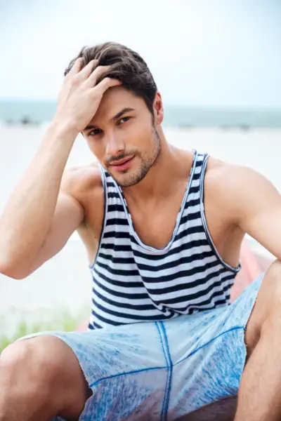 Pánské plavky šortky pruhované tílko