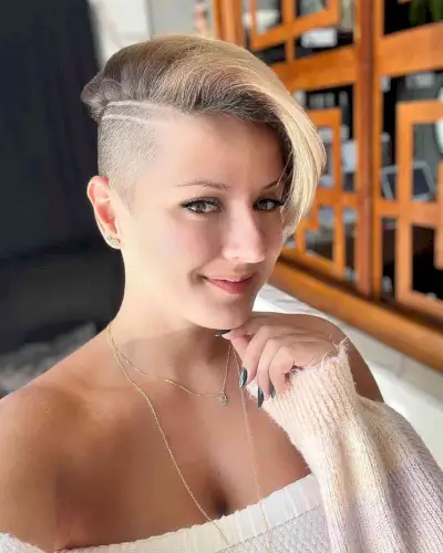 Pixie Undercut with Abstract Shaved Lines