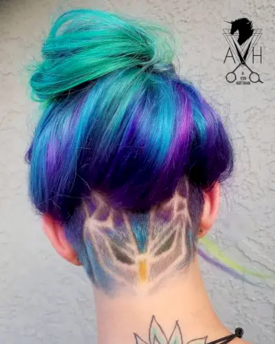 Lovely Owl Undercut Women Design on Long Hair