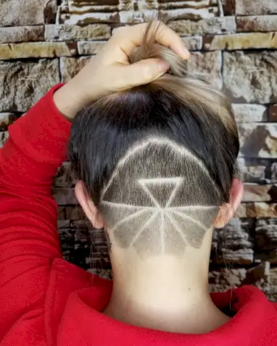 Cool Triangle Nape Undercut Hair Design
