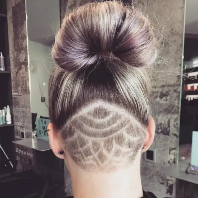 Gorgeous Flower Undercut Haircut in Mandala Pattern